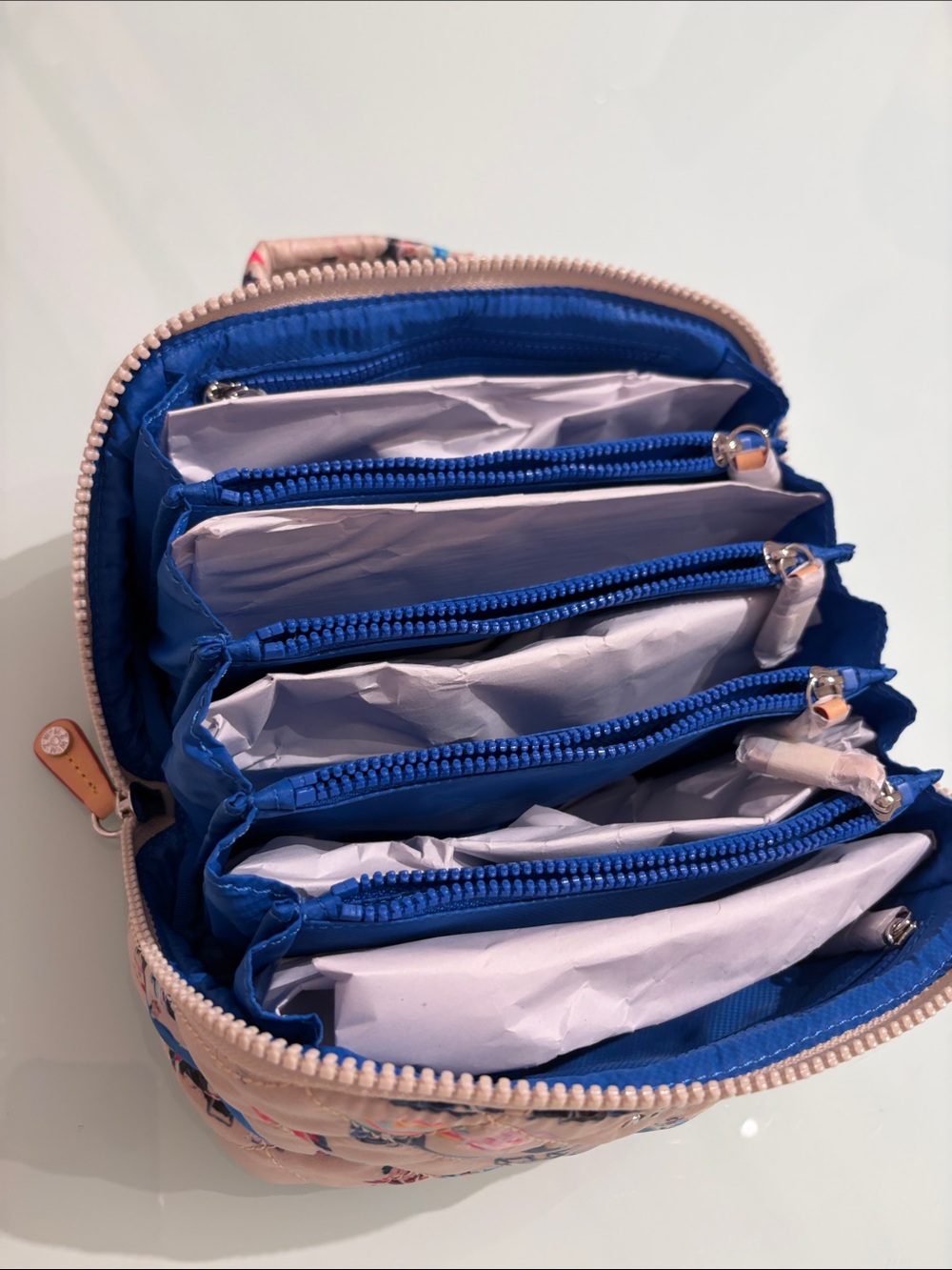 MZ Wallace Dede Beach Print Metro Accordion Organizer or summer beach Tech Pouch